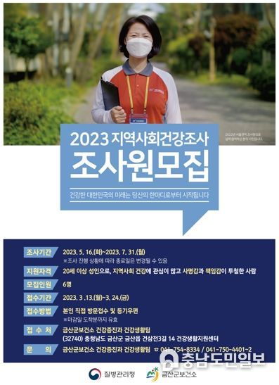 2023년 지역사회건강조사 조사원 모집 홍보물