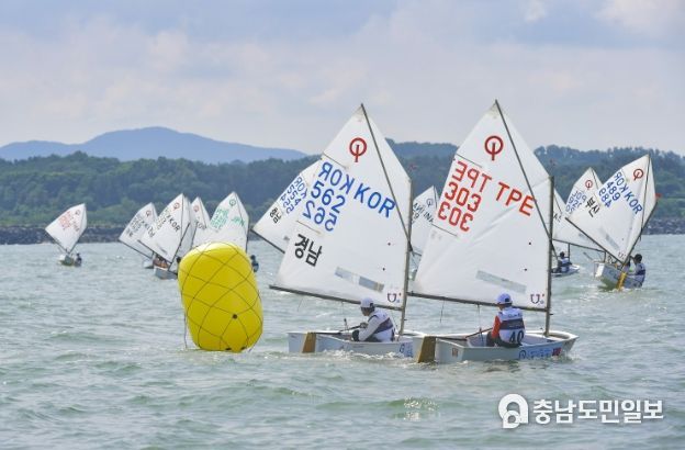 보령국제요트대회 2022 본선 옵티미스트 경기모습