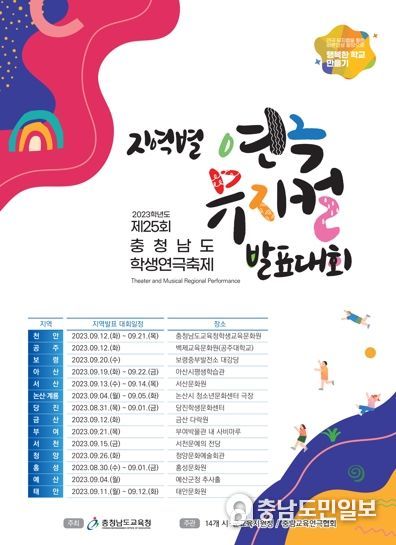 충남교육청, 25회 충남 학생연극축제 개최
