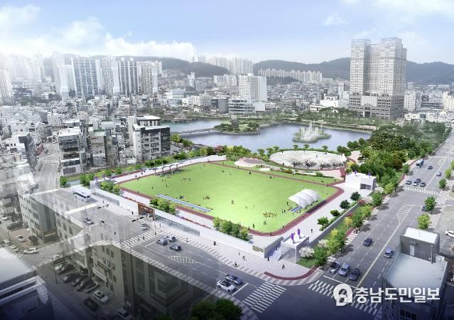 중앙호수공원에 조성될 초록광장·공영주차장 조감도